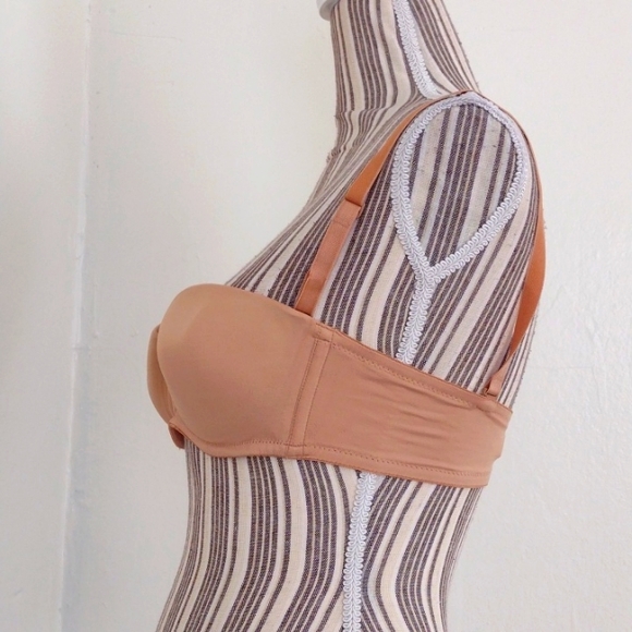 Malizia by LaPerla 2 Vintage Tan Convertible Water Implant Push Up Bra Size 34 - Picture 5 of 12